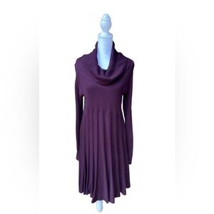 Calvin Klein Pleated sweater dress size L color burgundy